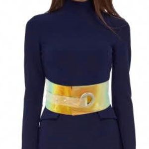 Silver Buckle Holographic Belt
